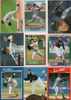 9-jim abbott lot nice mix chicago white sox new york yankees angels