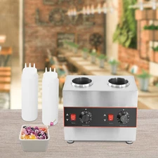 2 Bottles Commercial Electric Warmer Butter Sauce Dispenser Sauce Warmer