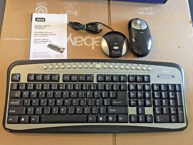 2ativa At-k350 Office DEPOT Wireless Optical Desktop Set Keyboard Mouse  660-135 for sale online | eBay