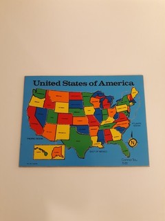 Vintage Connor Toy Wooden United States Puzzle 14 Piece # 8450