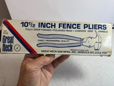 Great Neck Tool 10 1/2" Fence Pliers Cushion Handle Drop Forged - NEW model FE10