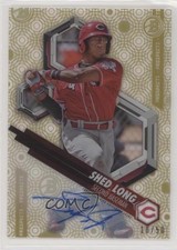 2018 Bowman High Tek Prospects Gold Rainbow Diffractor 10/50 Shed Long Auto 0c6