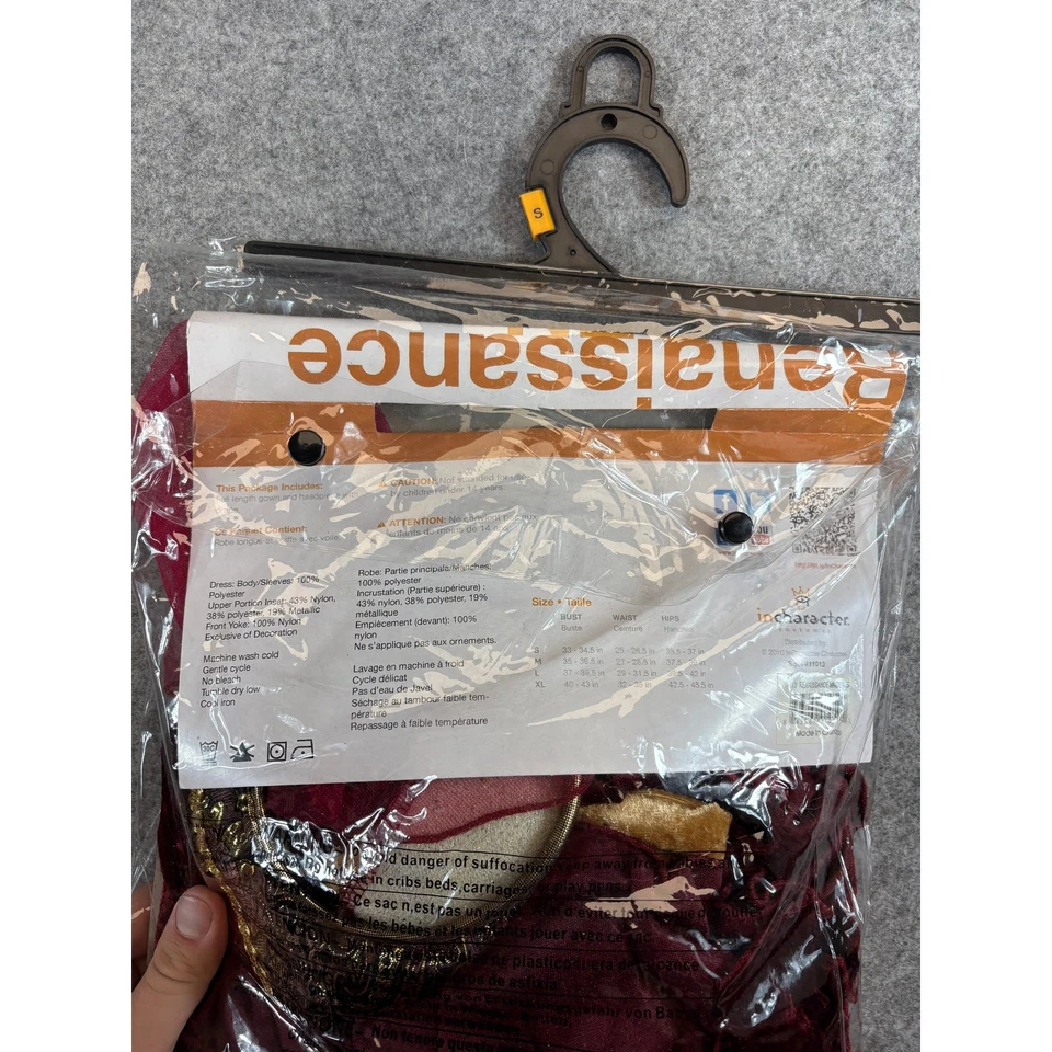 Disfraz de doncella renacentista InCharacter para mujer pequeño granate vestido de Halloween nuevo con etiquetas Foto 4 de 4