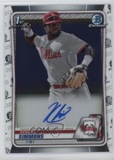 2020 Bowman Chrome Prospect Auto Kendall Simmons #CPA-KSI Auto 1h1