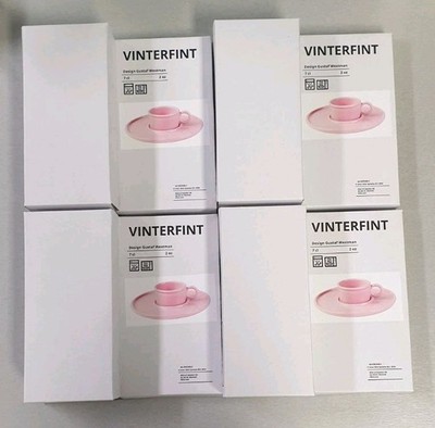 Ikea Vinterfint Gustaf Westmann 4 x Tasse mit Untertasse in Rosa