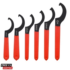 6pcs Coil Over Wrench Shock Spanner Universal Adjustable C Shape Wrenches Tool