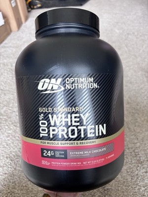Gold Standard  100% Whey Protein, Extreme Milk Chocolate, 5 lb Exp: 07/28