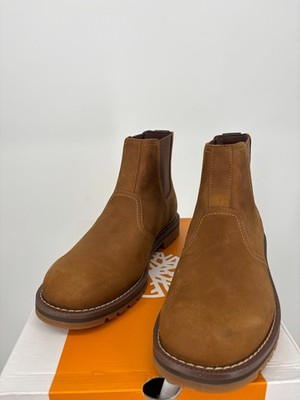 Timberland Larchmont II Chelsea Boots Mens Wheat Brown Leather Pull On Rugged