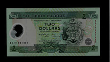 SOLOMON ISLANDS ( 1 )BANK NOTE 2 DOLLARS 2001  P 23 CRISP UNCIRCULATED POLYMER