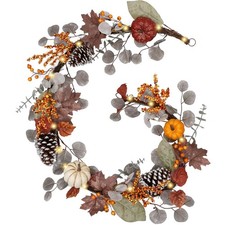 Brown 6 Ft Fall Maple Leaves Garland for Mantle