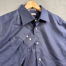 Suitsupply Traveller Shirt Navy Blue 100 Cotton Slim Fit SF Spread Collar H9011