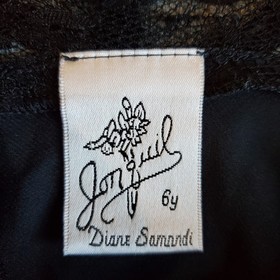 VTG Jonquil by Diane Samandi Nightgown Lingerie Wedding Black Lace Sheer Small 