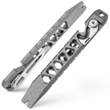 TISUR Titanium EDC Pry Bar, Keychain Pry Bar Multitool With Bottle Opener, Po...