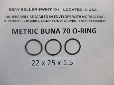 22mm ID x 25mm OD x 1.5mm thick O-ring.  Buna-70.   Quan 3.