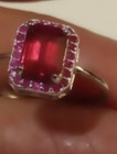 EARTH MINED GEM TESTED HEATED RUBY RING SIZE 7.5 925 S. 14K GOLD PLATED RUBY ACC — photo 6