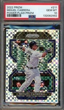 2022Prizm #211 Miguel Cabrera /75 GEM-MT Power Plaid  PSA 10 Tigers POP 1 2992