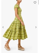 MICHAEL KORS COLLECTION Green Madras Poplin Dress size 14 NEW $1,695