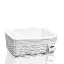 Hamper Storage Basket White Wicker Gift With White Lining- Small,Medium/ Large