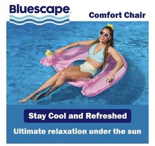 BLUESCAPE Inflatable Comfort Chair Lounge Pool Float 4ft Wide Age 14 Pink