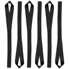 6Pcs Soft Loop Tie Down Straps 16"x1" 220lb Load Capacity Black