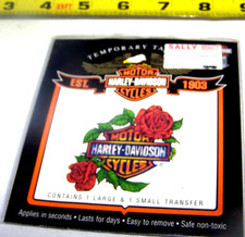 Harley Davidson Motorcycles Temporary Tattoos - New - Bar Shield Roses
