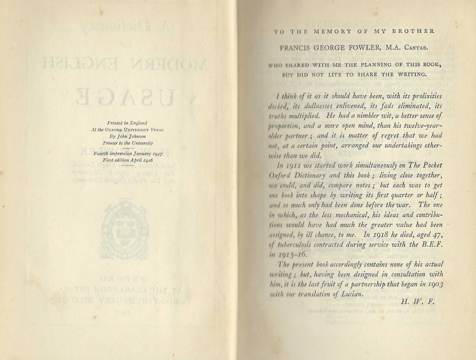 A Dictionary Of Modern English Usage 1927 H W Fowler vintage Oxford UK 742 pg VG - Image 4 of 4