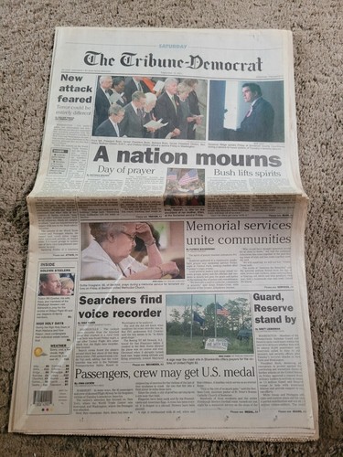 The Tribune-Democrat Johnstown, PA September 15, 2001 Newspaper - Picture 1 of 4