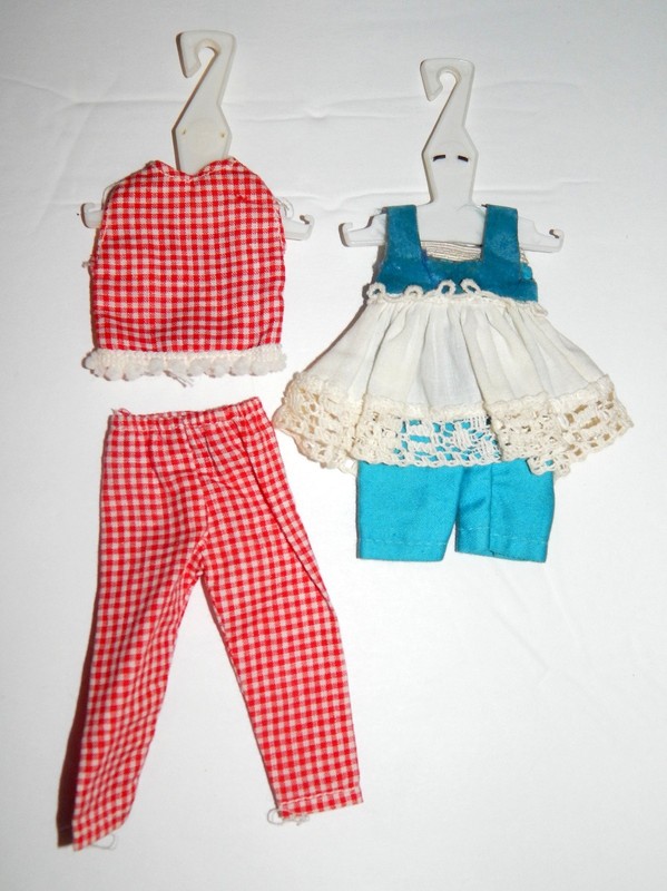 Vintage Betsy McCall Doll "TV Time" Outfit #9153 & Red/White Check 2- Pc Outfits