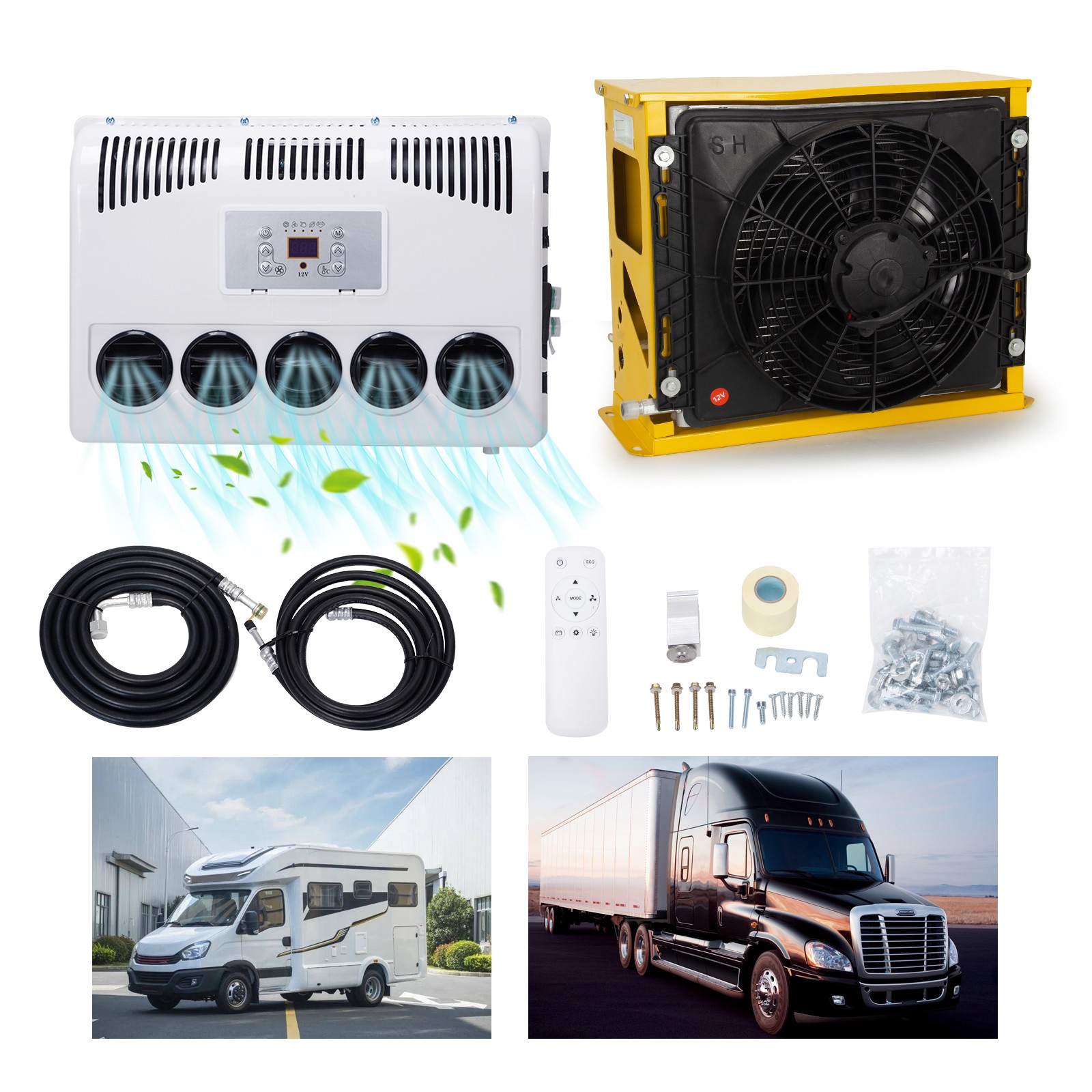 4000BTU Split A/C Kit for Trucks Buses RVs Caravans & Semis