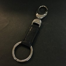 EGA BVLGARI Skórzany srebrny kolor Podwójny brelok Uchwyt na klucze / 3CD0463