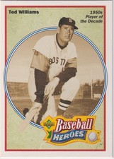 1991 Upper Deck Heroes Baseball Card # 33 of 36   TED WILLIAMS