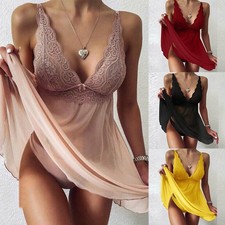 Grande Taille Lingerie Femmes Dentelle Sexy Dress-Nightdress Robe de Nuit