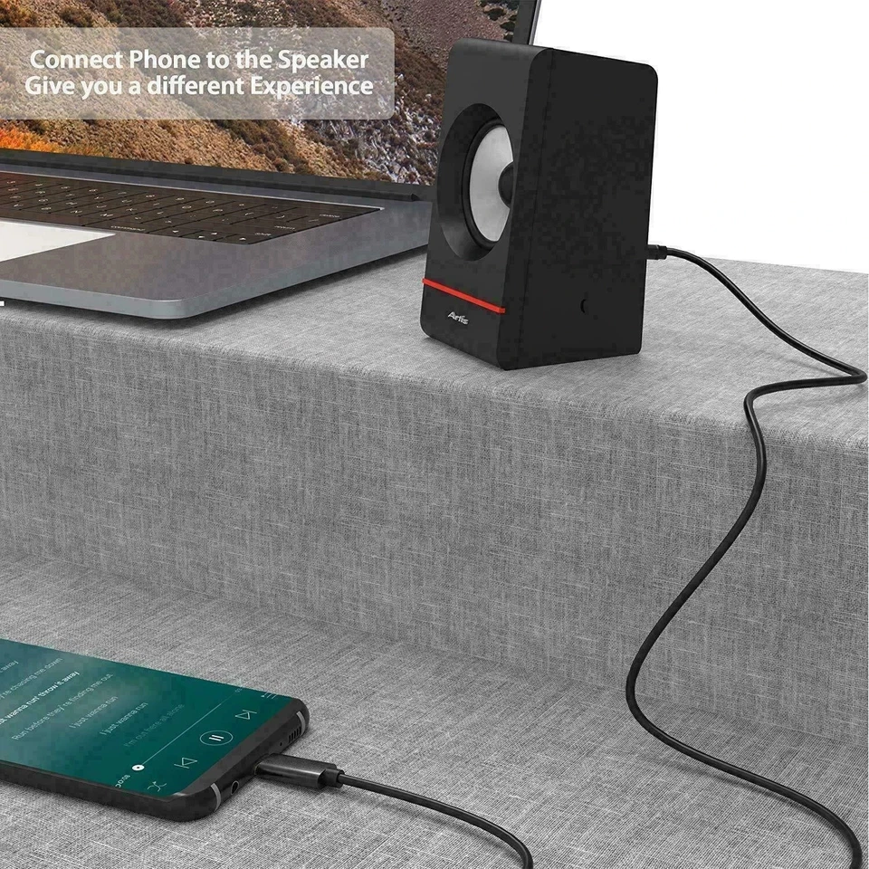 Aux Cable USB-C Type C to 3.5mm Samsung iPhone For Car Stereo Audio Adapter Jack - Image 4 of 4