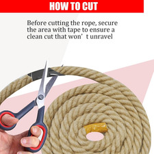 Twisted Jute Rope 3/4 in X 20 Ft Natural Thick Hemp Rope for DIY Crafts, Ra...