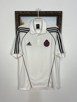 Vintage Adidas Club Brugge Football Shirt Train Polo White Soccer Jersey Size M