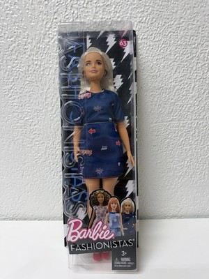 Barbie Fashionistas Platinum Pop #63 Doll Curvy White Hair Malibu DYY93 2016