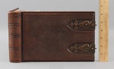EMPTY Victorian Tintype CDV Cabinet Card Embossed Leather Photograph Album NR
