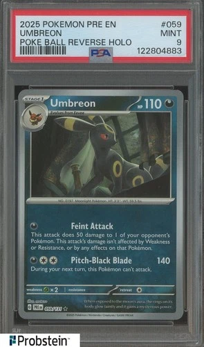 2025 Pokemon PRE EN Poke Ball Reverse Holo #059 Umbreon PSA 9 MINT