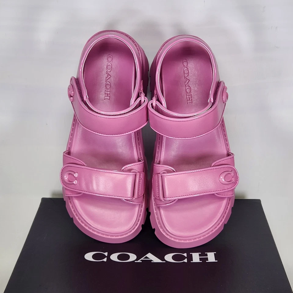 Talla 7.5 - Plataforma Coach Brynn - Tacón de 2.25" / Plataforma de 1" - Cuero Fucsia Foto 3 de 4