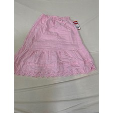 Cat  Jack Girls Pink Eyelet Tiered Midi Skirt XS 4-5 NWT Boho Scalloped Hem
