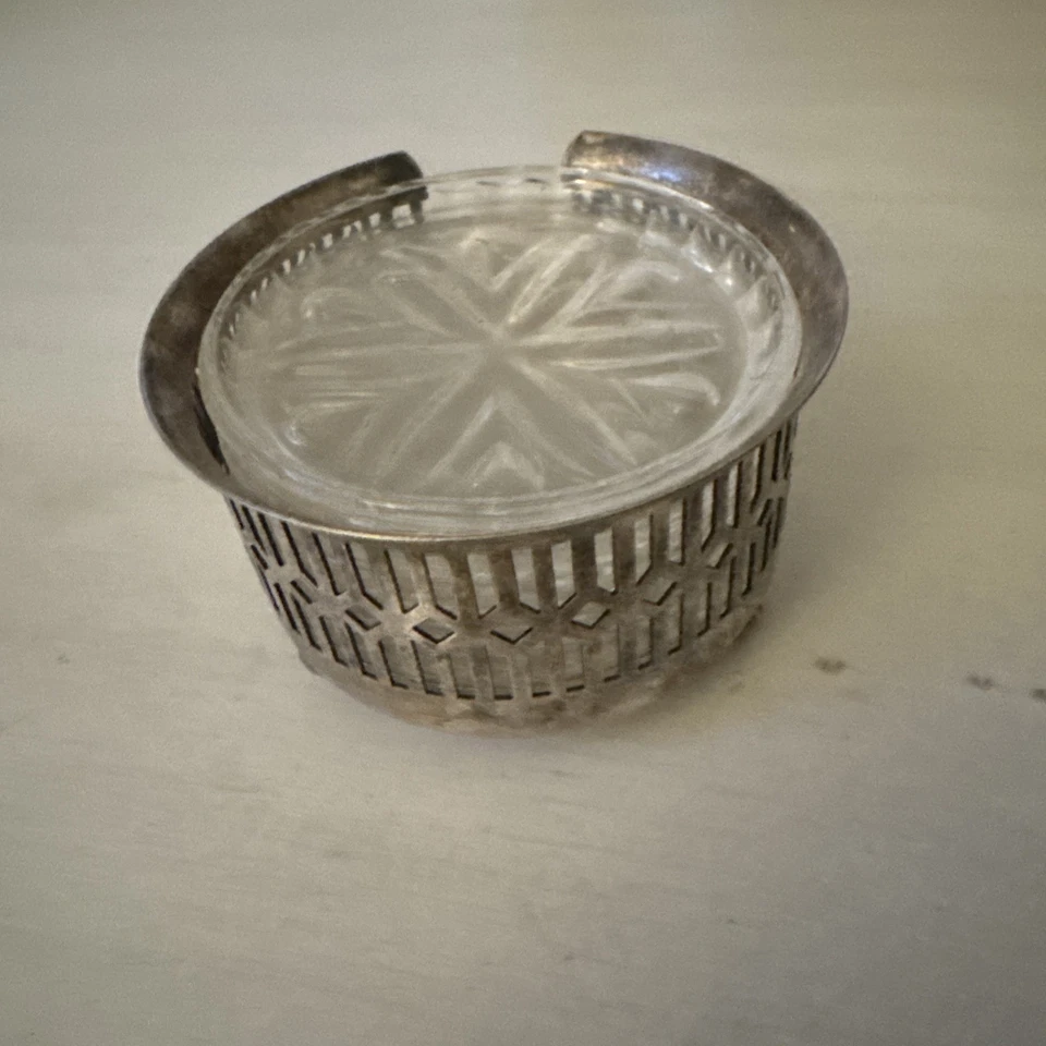 Juego de posavasos de cristal con soporte para placa de plata (juego de 6) Foto 2 de 4