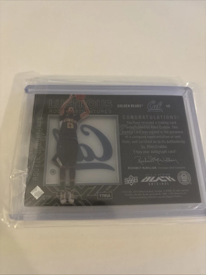2013-14 Upper Deck Black Lustrous Rookie Signatures Allen Crabbe /199 (RC) - Image 2 of 2