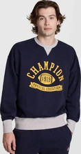 Champion Men s Physical Education Colorblocked Sweatshirt Navy Size Medium NWT