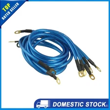 Set of 1 Auto Car Universal 5 in 1 Ground Grounding Wire Cable Kit Blue 