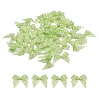 100 Stk Mini-Karo-Bandschleife, 2,5 Cm, Kariertes Stoff-Satinband, Schleifen #7