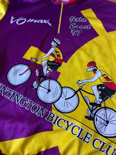 Huntington Bicycle Club 97' Gold Coast Cycling Jersey Vintage Medium 1/4 Zip - Picture 3 of 5