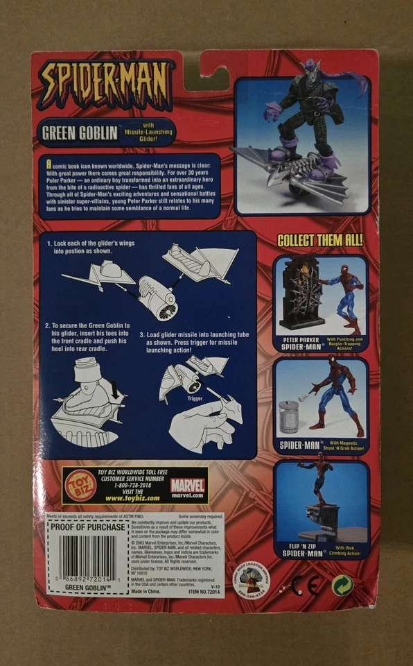 Figura de acción Marvel TOYBIZ SPIDER-MAN CLASSICS: DUENDE VERDE con planeador  Foto 2 de 4