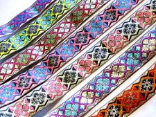 Borte Webband Zierband Floral gold glänzend viele Farben lfm 34mm breit B178