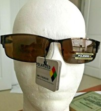 POLAR SPEX POLARIZED GLARE ELIMINATING 100 UV BLOCKING BRONZE FRAME SUN GLASSES