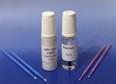 Lackstift-Set Volkswagen , VW , Seat , LB9A B9A Candyweiß 2x 10ml + 4 Lacktupfer